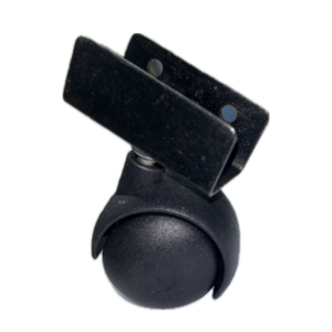 Rodízio de nylon preto 42 mm com placa U 20 Ref.: 42559