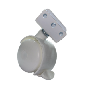 Rodízio de nylon branco 50 mm placa U 18 com freio Ref.: 42549