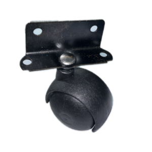 Rodízio de nylon preto 38 mm com placa L Ref.: 42550