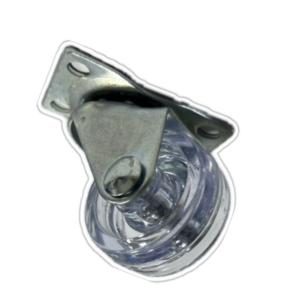 Rodízio cor cristal de plástico (1.1/4) com placa giratória Ref.: 42661