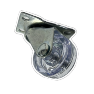 Rodízio cor cristal de plástico (1.5/8) com placa giratória Ref.: 43250