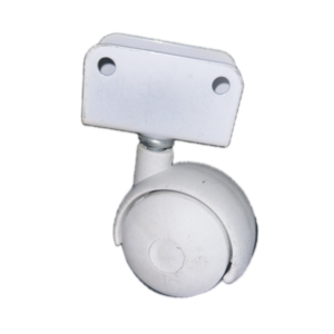 Rodízio de nylon branco 38 mm com placa U 16 Ref.: 42553