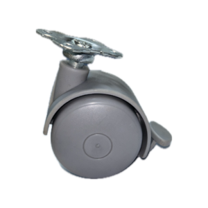 Rodízio de nylon cinza 50 mm placa giratória com freio Ref.: 42547