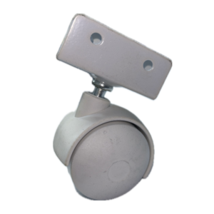 Rodízio de nylon branco 42 mm com placa U 20 Ref.: 42557