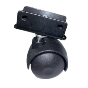 Rodízio de nylon preto 38 mm com placa U 20 Ref.: 42555