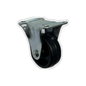 Rodízio preto de plástico (1.1/4) com placa fixa Ref.: 42657
