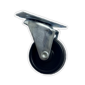 Rodízio preto de plástico (1.5/8) com placa giratória Ref.: 42663