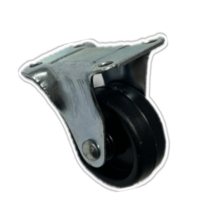 Rodízio preto de plástico (1.5/8) com placa fixa Ref.: 42659