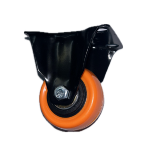 Rodízio laranja (2 polegadas) com rolamento e placa fixa Ref.: 42635