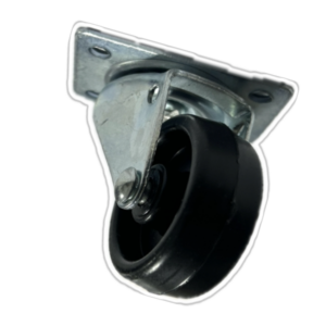 Rodízio preto de plástico (1.1/4) com placa giratória ref.: 42662