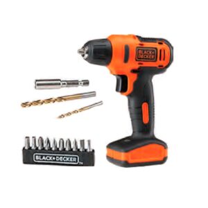 Furadeira/Parafusadeira Black & Decker 3/8''12V Bateria e Acessorios<br> Ref.: 40571